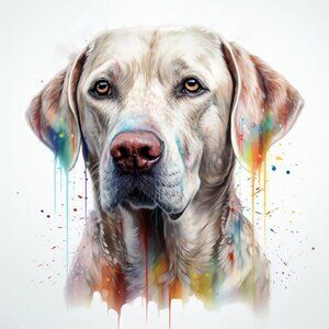 8x10 Labrador‎ Retriever Dog Portrait Watercolor Oil Painting Art Print